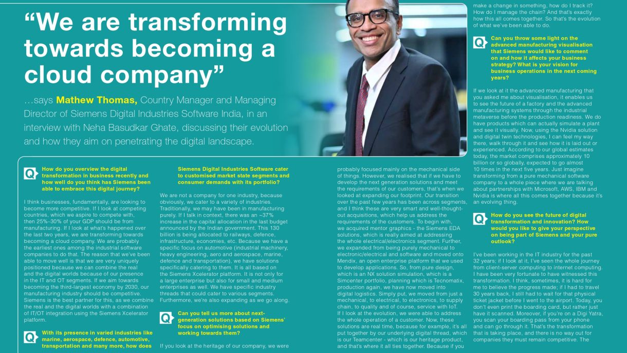 We are transforming towards becoming a cloud company